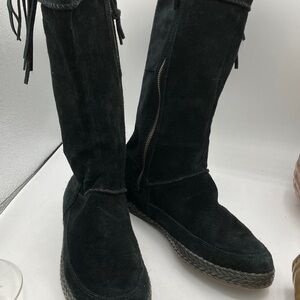 UGG Black Suede Winter Boots size 9.5